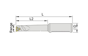Резец расточной SBJ1816-68L, диаметр хвостовика 18 мм