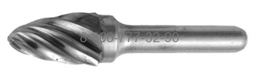 Борфреза твердосплавная F0616С06 (спиральная крупная насечка, 6х16х6х65, R-1.5, Cnic) Борфреза твердосплавная F0616С06 (спиральная крупная насечка, 6х16х6х65, R-1.5, Cnic)