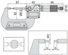 3533-25A Микрометр цифровой со ступенчатыми измерительными поверхностями МКЦ 0-25 мм, 0.001 мм