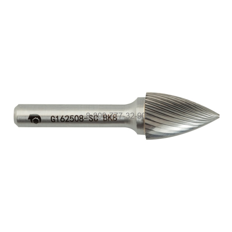 Борфреза твердосплавная G162508-SC (спиральная насечка, 16х25х8х70, SDW Tools) Борфреза твердосплавная G162508-SC (спиральная насечка, 16х25х8х70, SDW Tools)