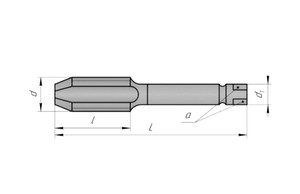 Метчик G1/4 Р6М5 А3 трубный цилиндрический левый м/р глухой исп1 dнар.резьбы=13,16