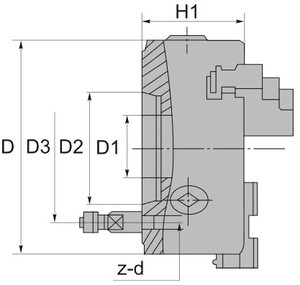 Патрон токарный 3-х кулачковый 7100-0049 (K11-500/C11, сборные кулачки) - 500 мм